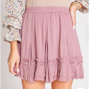NWT Raw Edge Ruffle Skirt Mauve Pink size Medium